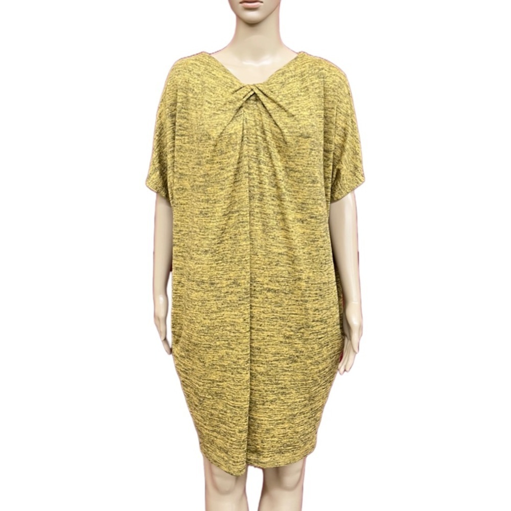 Bellambra Italy Gold marled oversized mini dress/tunic with pockets size medium